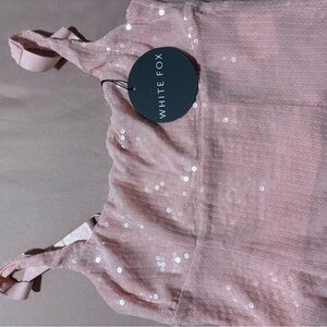 White Fox Boutique Pink Sequin Top